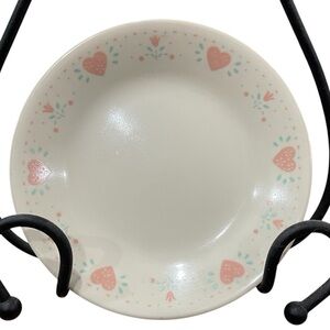 Vintage Forever Yours Corelle by Corning Dessert Plates Set of Four 6.75" Hearts